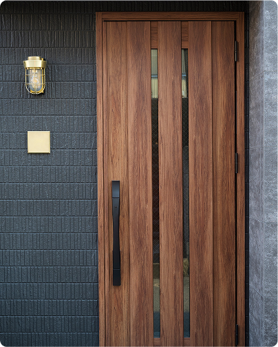 Luxurious dark interior with wooden elements